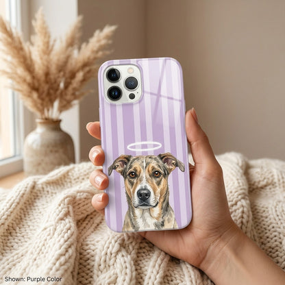 Custom Pet Striped Phone Case Using Pet Photo