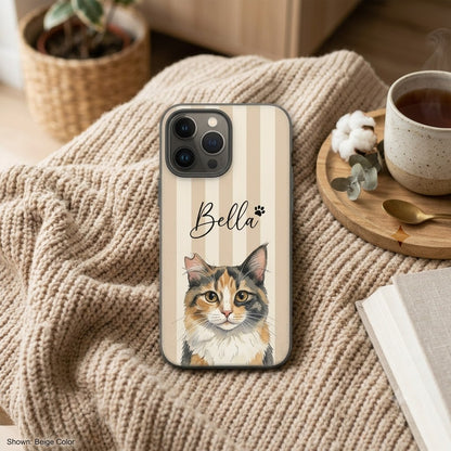 Custom Pet Striped Phone Case Using Pet Photo