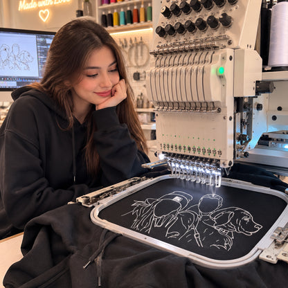 Mama Customs Embroidered Photo Hoodie
